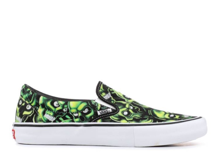 Vans Supreme X Slip-on - Montón De Calaveras Que Brillan En La Oscuridad
