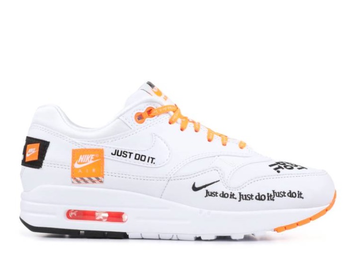 Nike Wmns Air Max 1 Lx - Just Do It Blanco/negro/naranja Total