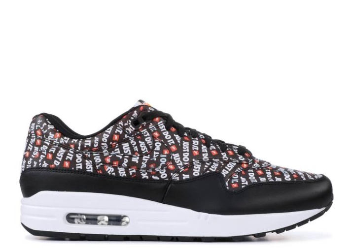 Nike Air Max 1 - Just Do It Negro/blanco/naranja Total