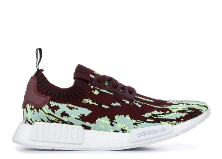 Adidas Sneakersnstuff X Nmd R1 Primeknit - Datamosh 2.0 Maroon/black/blush Green