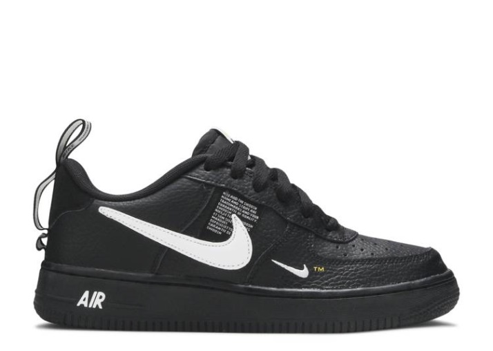 Nike Air Force 1 Lv8 Utility Gs - Overbranding Negro/blanco/negro/amarillo