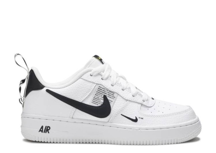 Nike Air Force 1 Lv8 Utility Gs - Overbranding Blanco/negro/amarillo/blanco