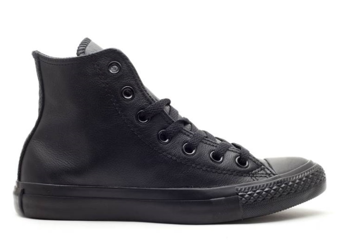 Converse Chuck Taylor All Star Cuero Hi - Negro Monocromo